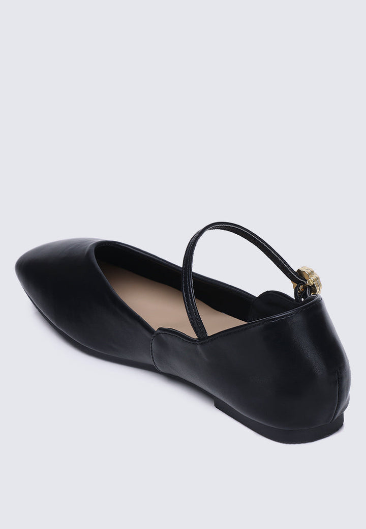 Pétale De Rose Comfy Ballerina In Black