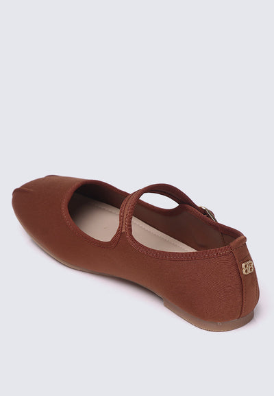 Faye FlexFit Comfy Ballerina In Brown