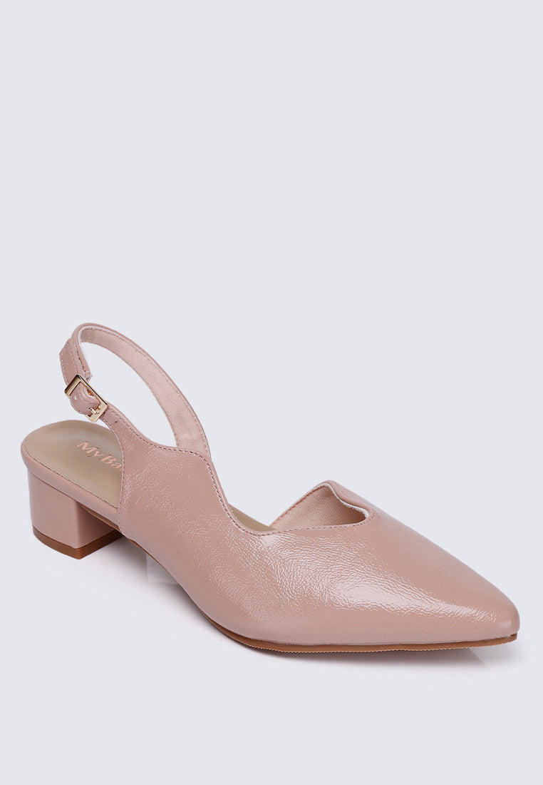 Linnea Ultra WideFit Comfy Heels In Nude Pink