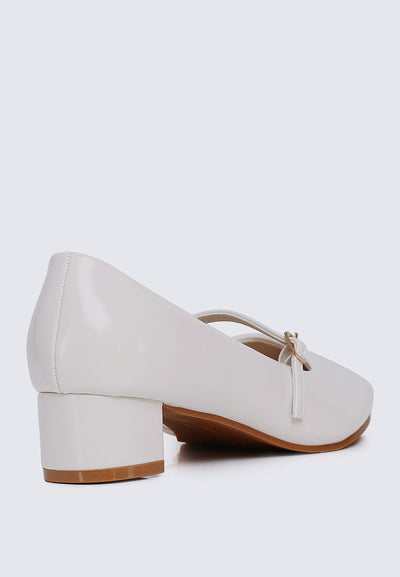 Catherine Ultra WideFit Comfy Heels In Off White