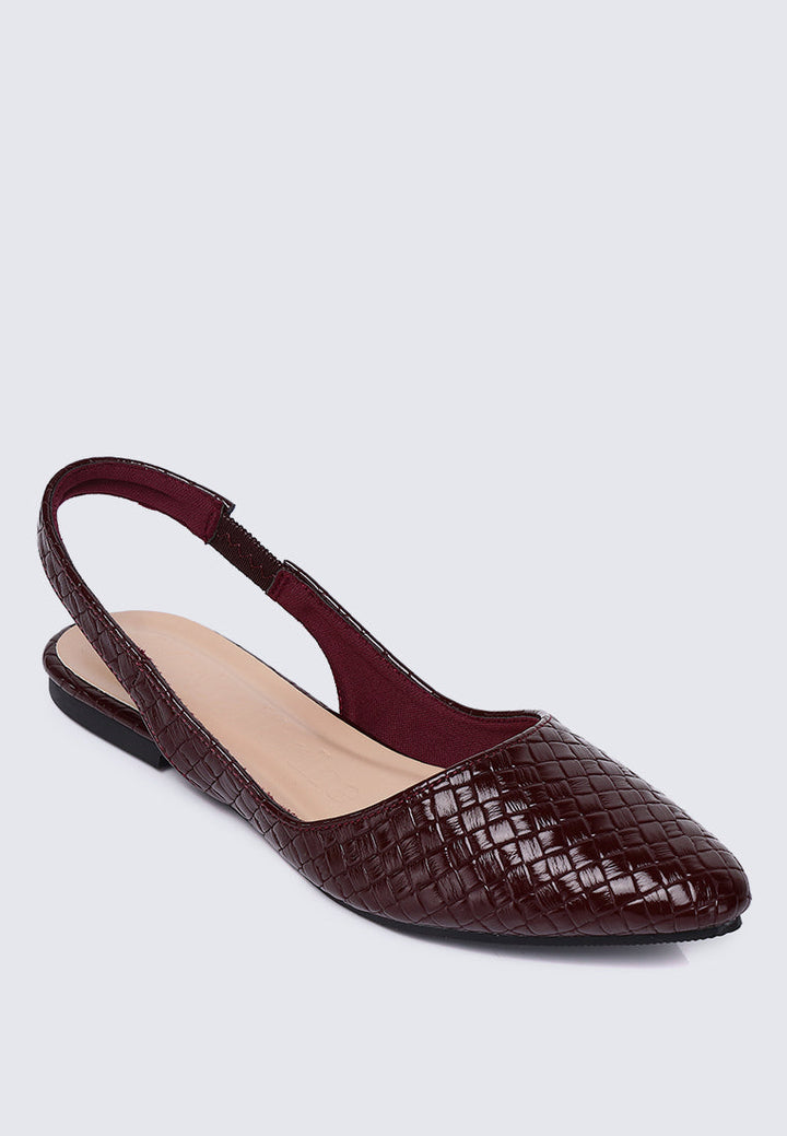 Kate Woven Comfy Ballerina In Burgundy