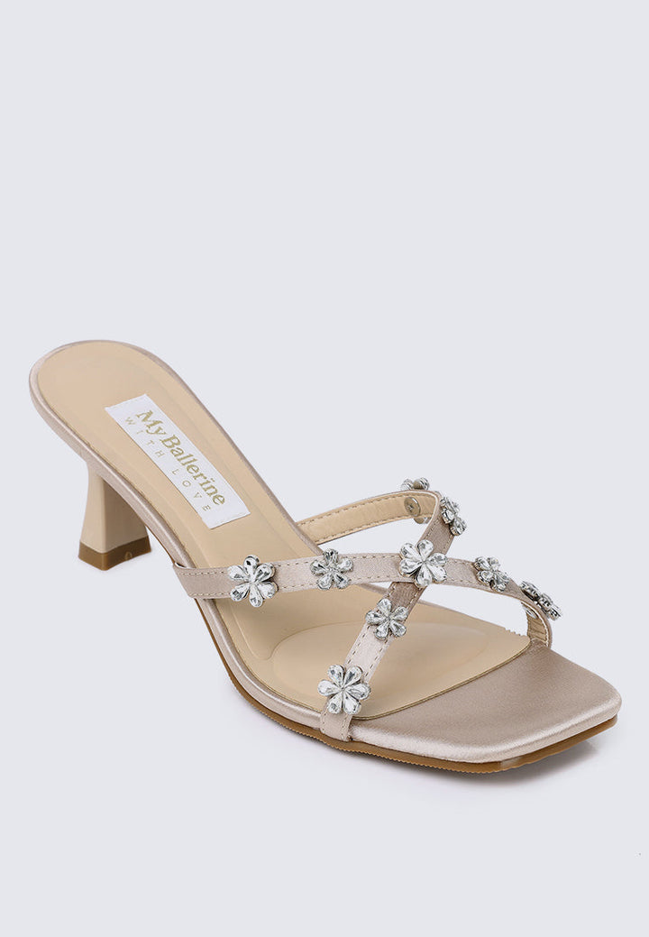Alyssa Comfy Heels In Champagne