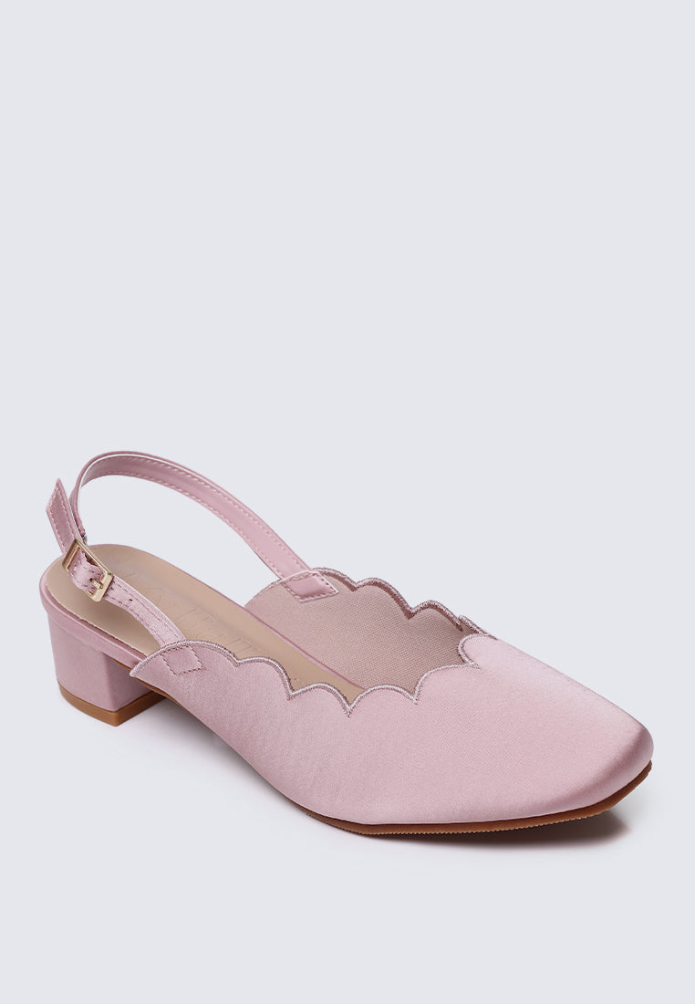 Lizzy Comfy Heels In Nude Pink