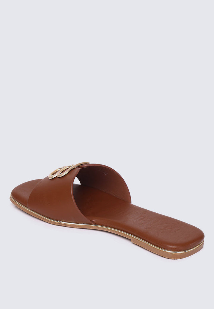 Toffee Comfy Sandals In Brown