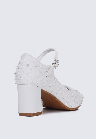 Clarisse Comfy Heels In White