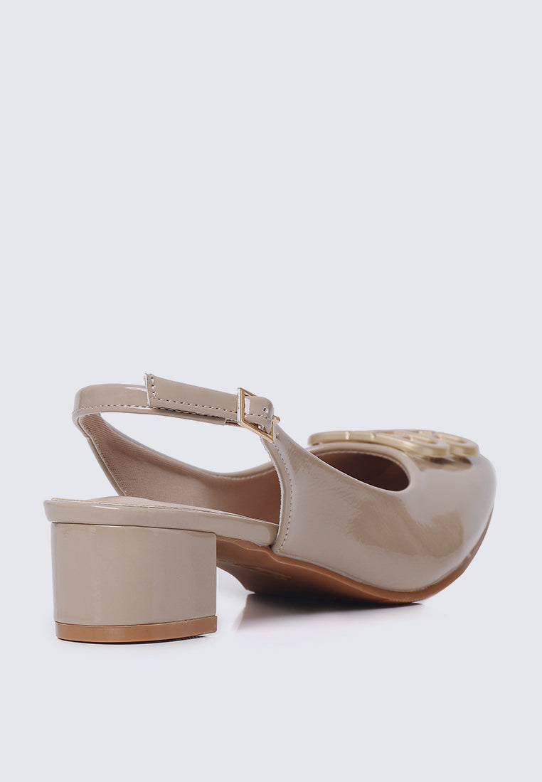 Priya Comfy Heels in Almond