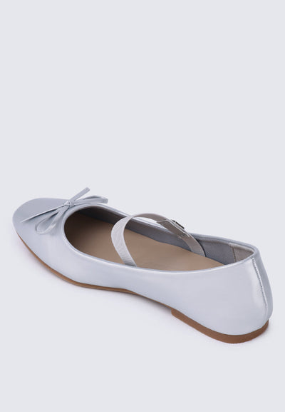 Beyonca Comfy Ballerina In Silver