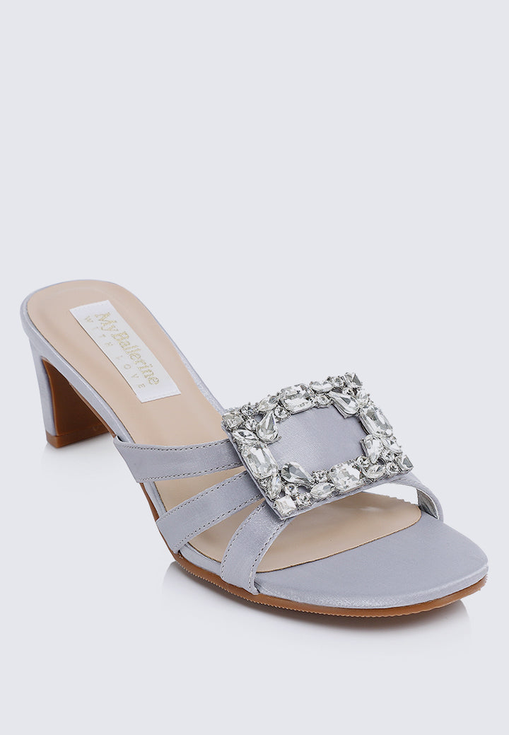 Kendra Comfy Heels In Silver
