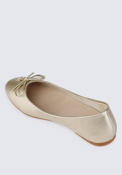 Briony Comfy Ballerina In Gold