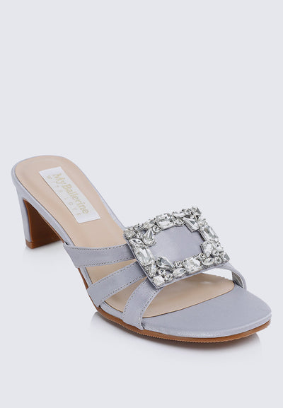Kendra Comfy Heels In Silver