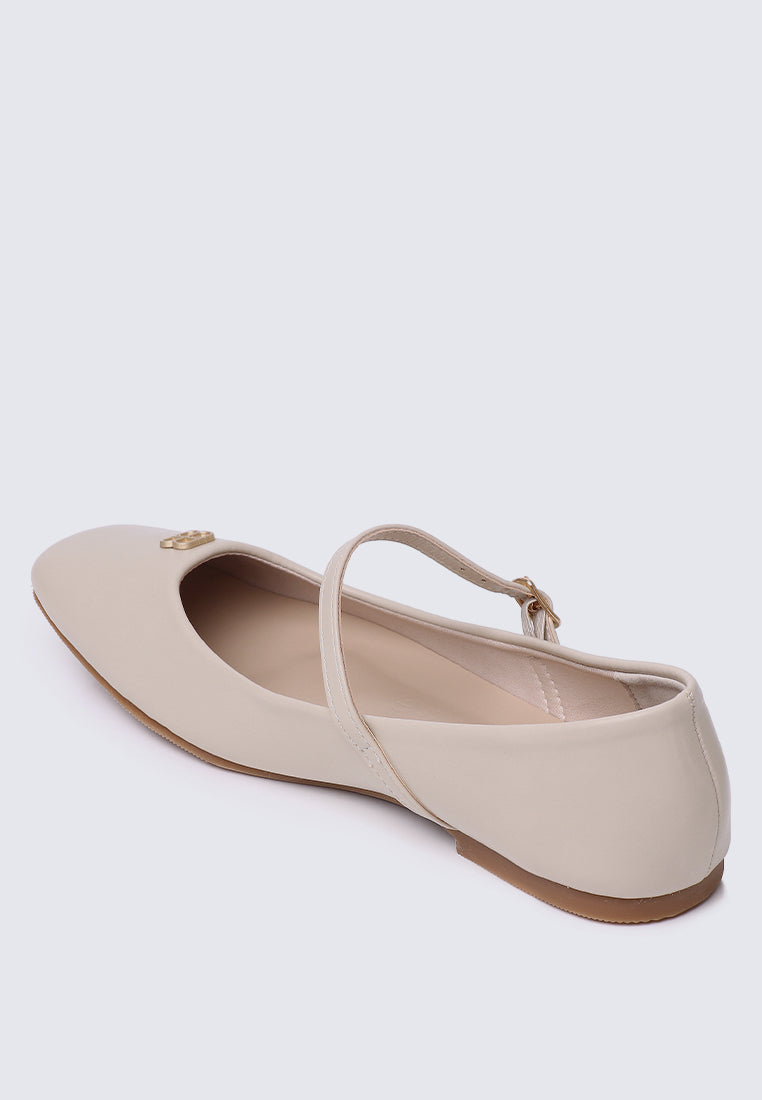 Aimee Comfy Ballerina In Beige