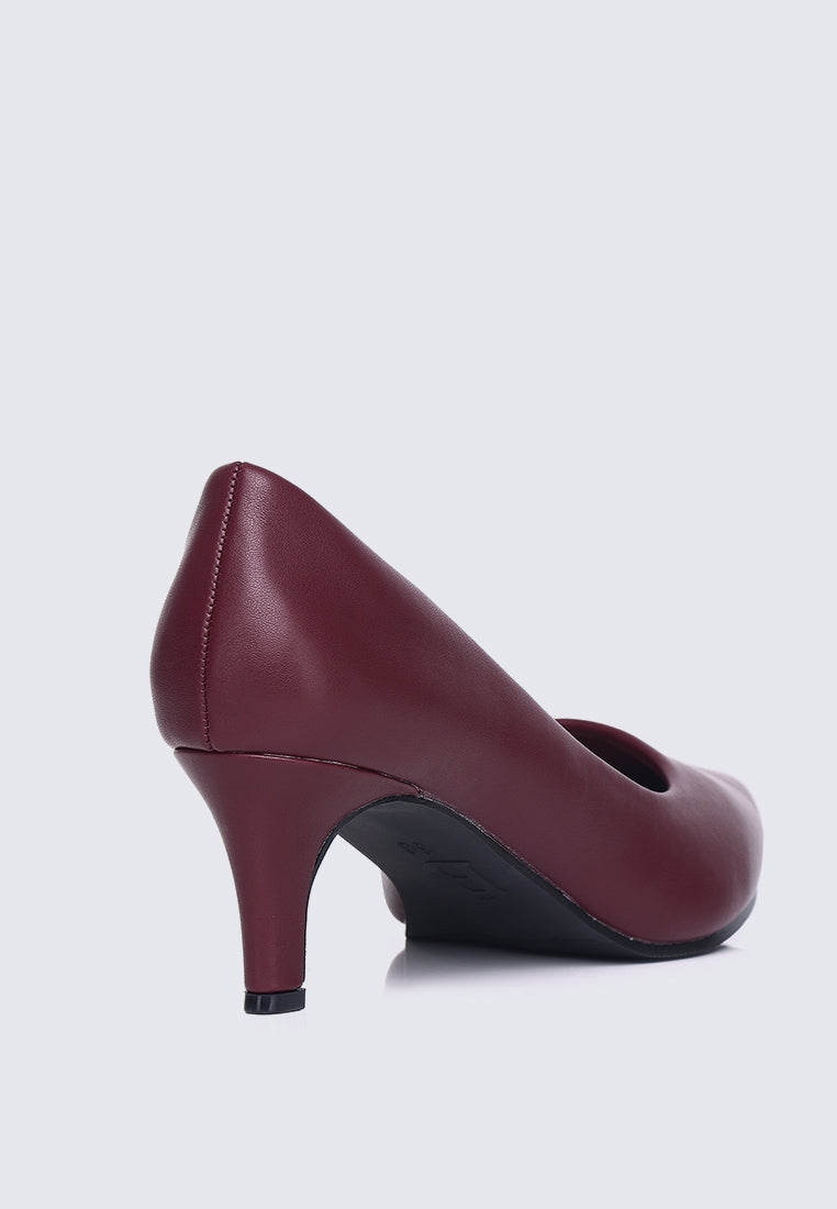 Alvina Widefit Comfy Heels In Maroon