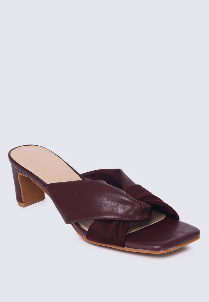 Tiramisu Comfy Heels In Burgundy