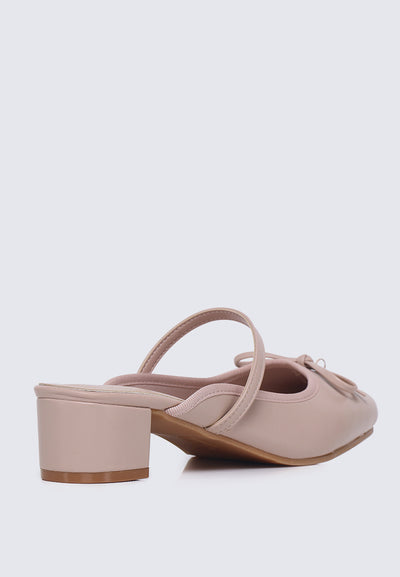 Cocoa Crème Comfy Heels In Nude