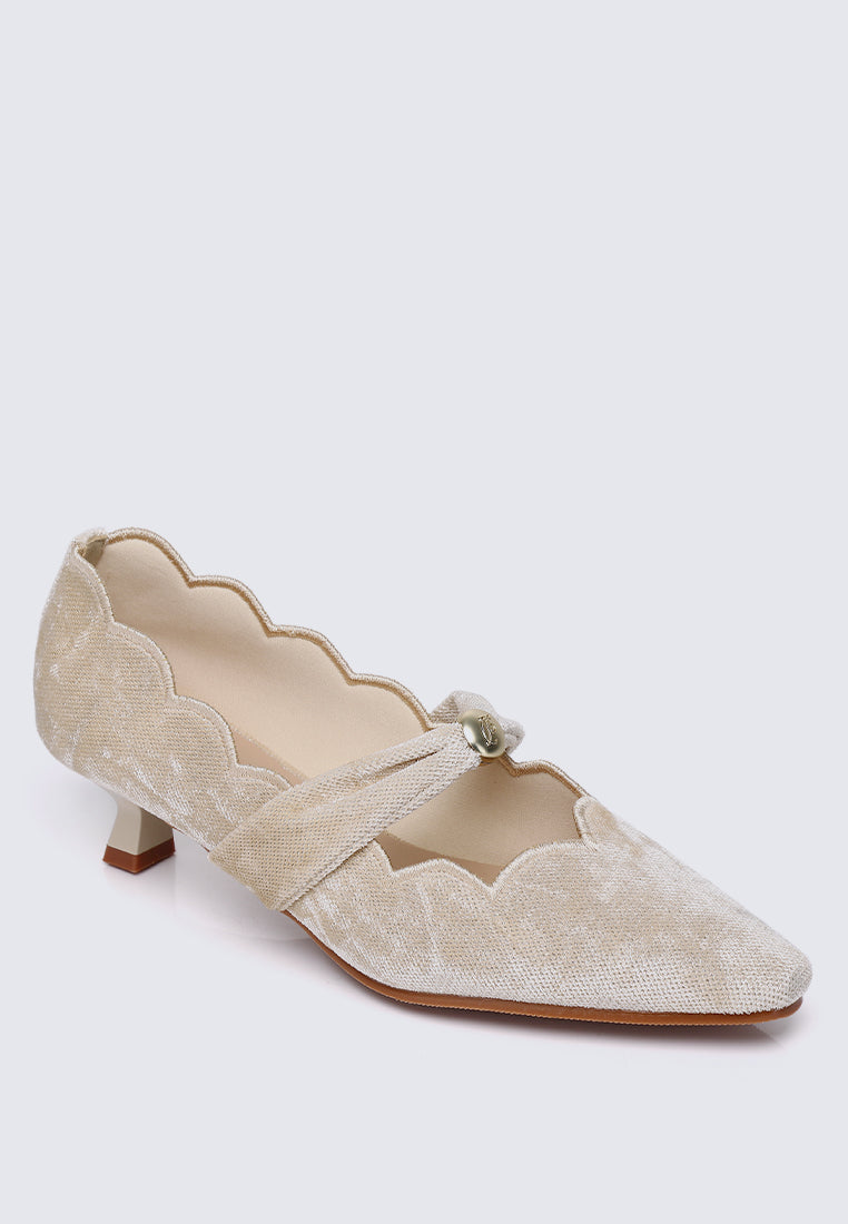 Sarah Comfy Heels In Beige