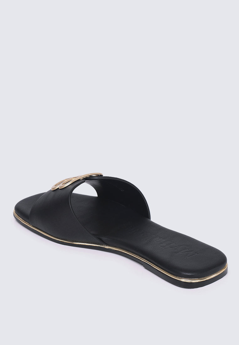 Toffee Comfy Sandals In Black