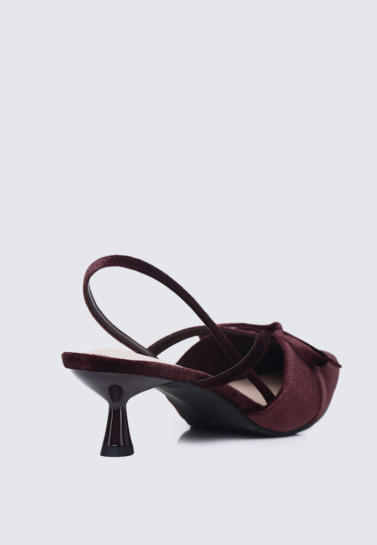 Morvella Comfy Heels In Mauve Taupe