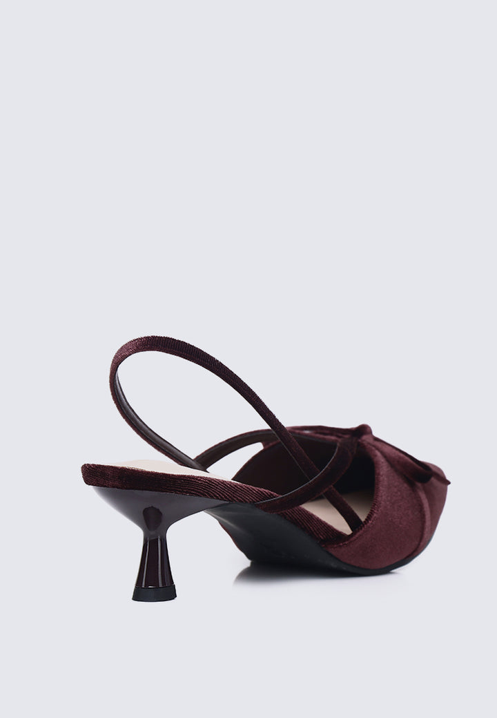Morvella Comfy Heels In Mauve Taupe