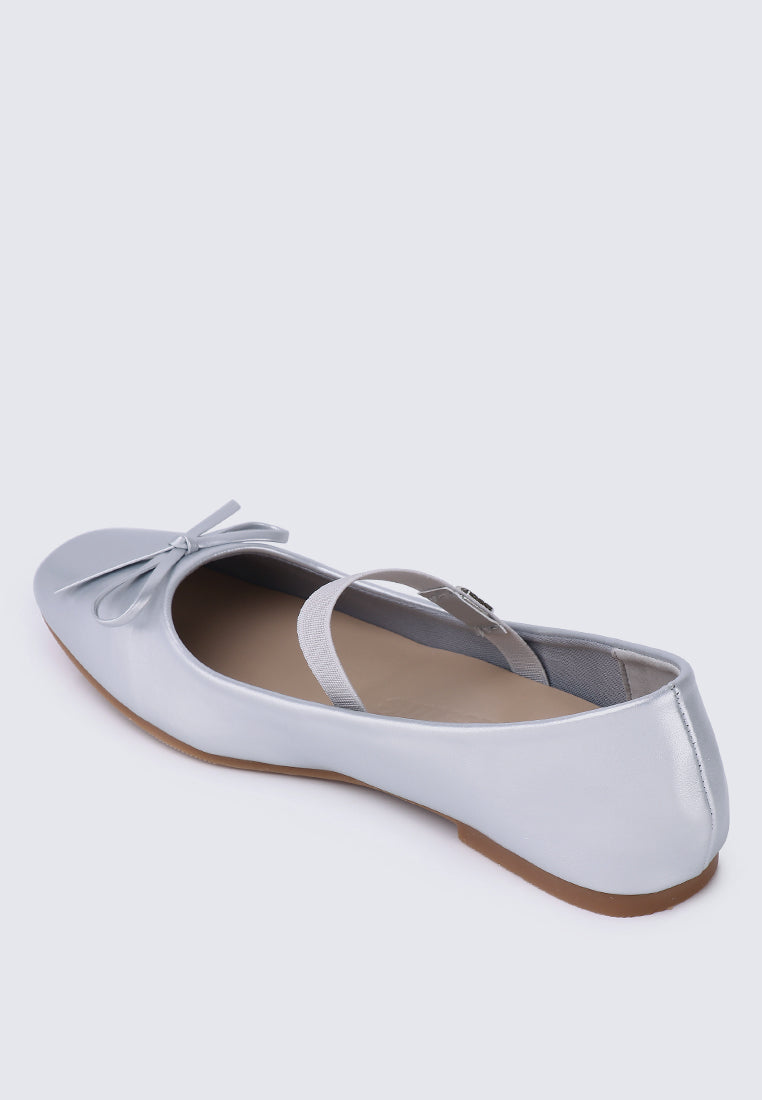 Beyonca Comfy Ballerina In Silver