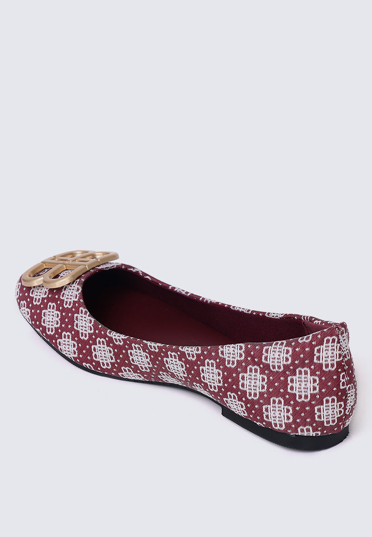 Melati Comfy Ballerina In Maroon