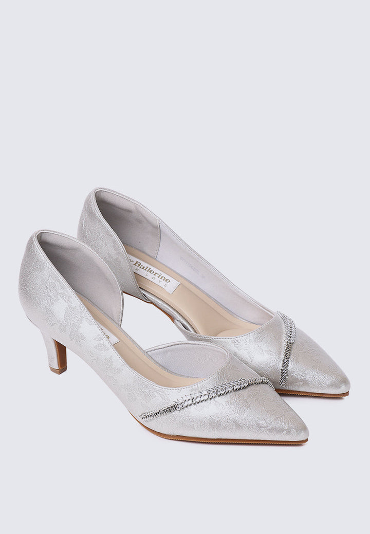 Dahlina Comfy Heels In Silver