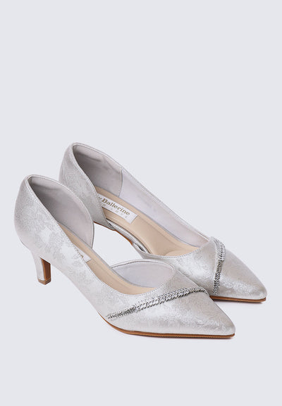 Dahlina Comfy Heels In Silver
