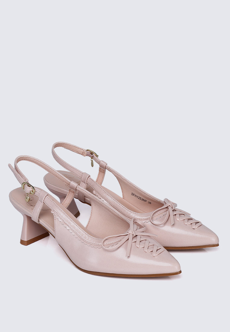 Mirabelle Comfy Heels In Nude Pink