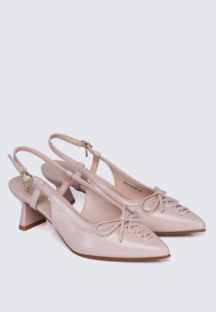 Mirabelle Comfy Heels In Nude Pink