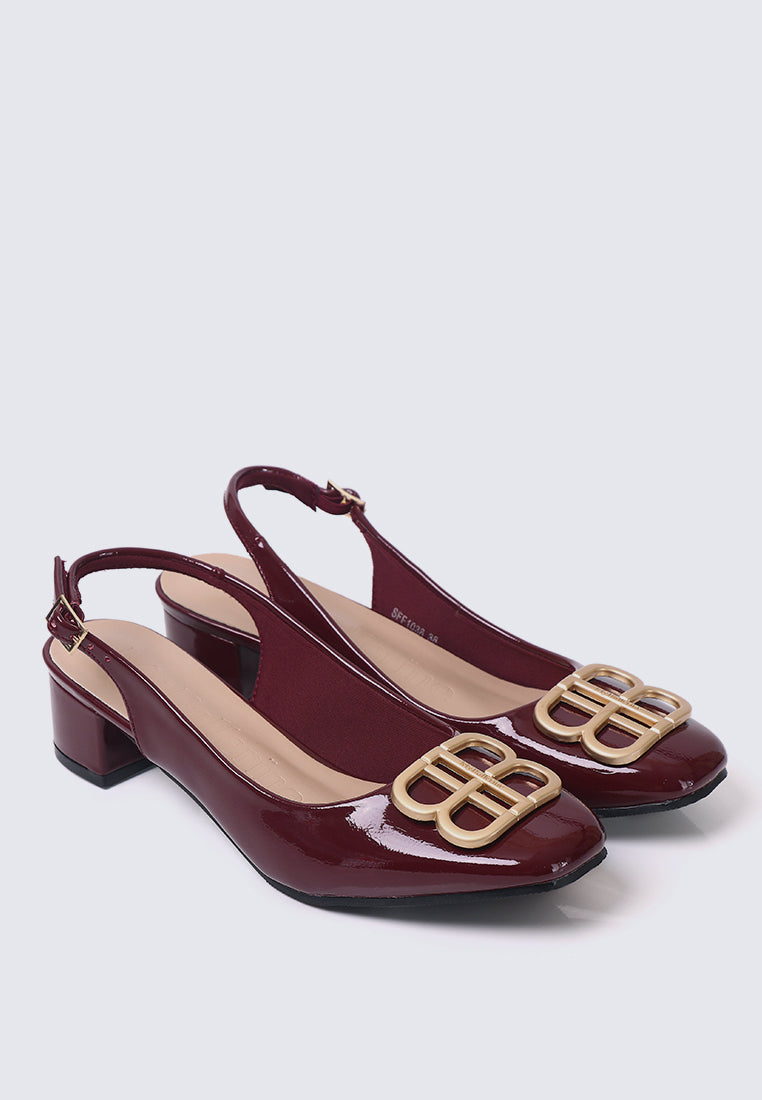 Priya Comfy Heels in Burgundy
