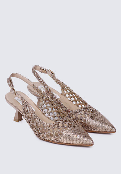 Aviva Comfy Heels In Rose Gold