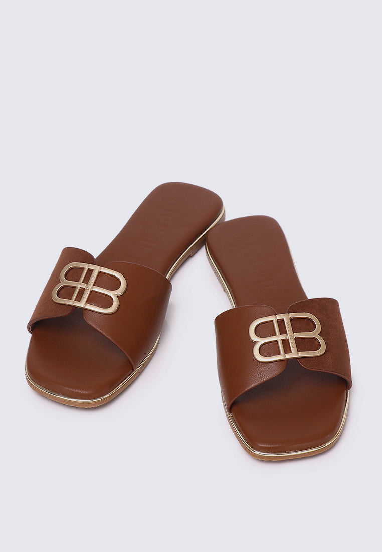 Toffee Comfy Sandals In Brown
