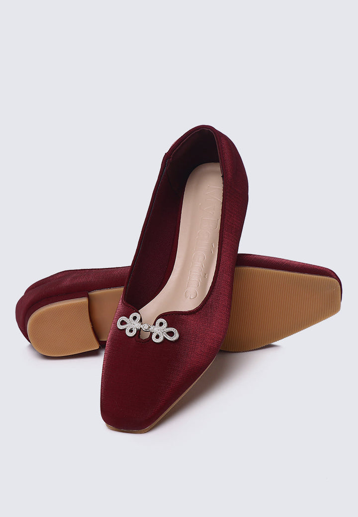 Anvera Comfy Ballerina In Maroon