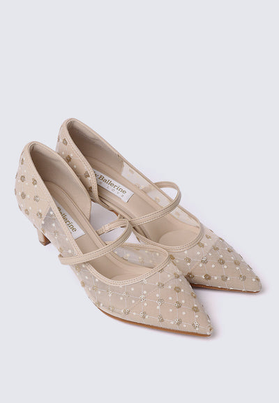 Rosmania Comfy Heels In Champagne
