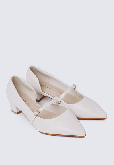 Catherine Ultra WideFit Comfy Heels In Off White