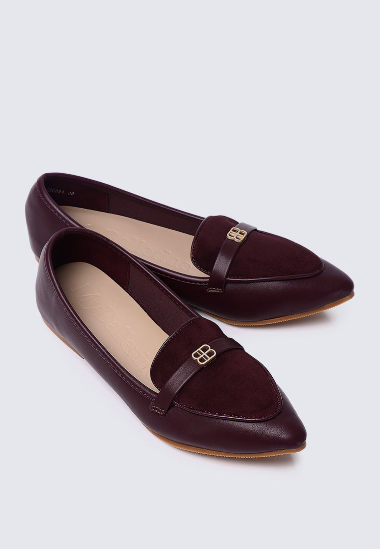 Choco Souffl¨¦ Comfy Loafers In Burgundy