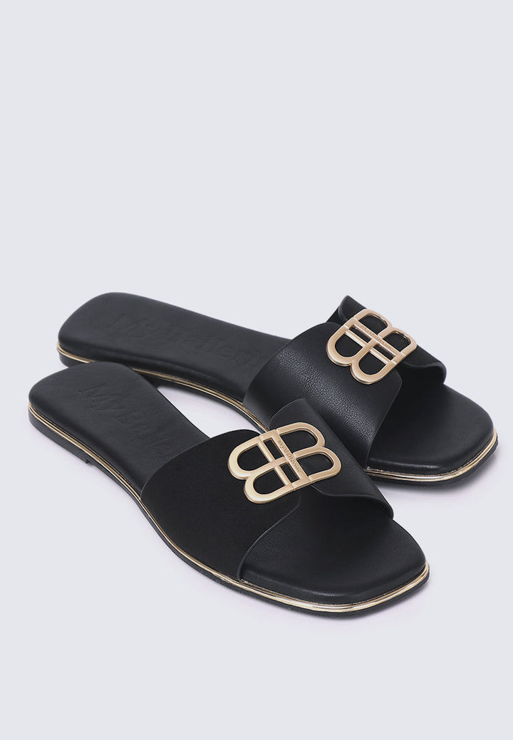 Toffee Comfy Sandals In Black