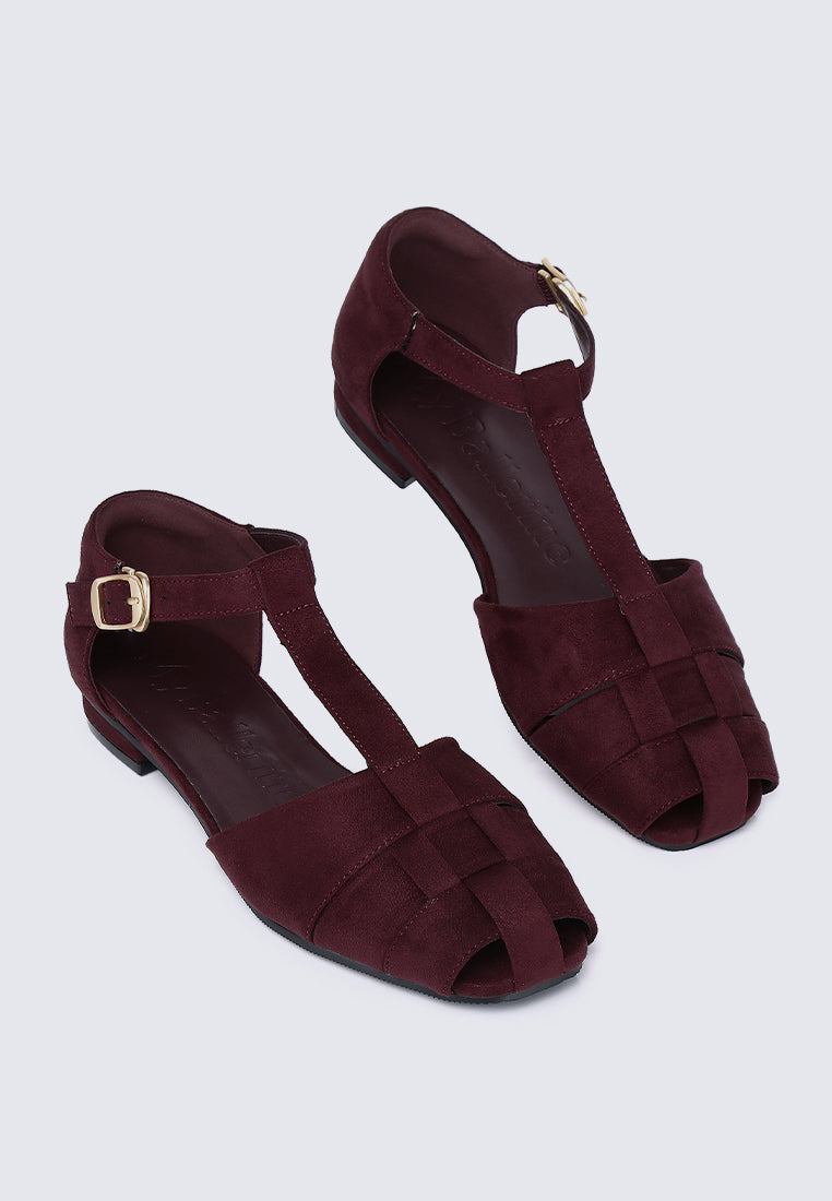 Mozzy Comfy Sandals In Burgundy