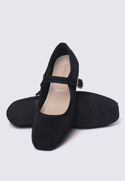 Faye FlexFit Comfy Ballerina In Black