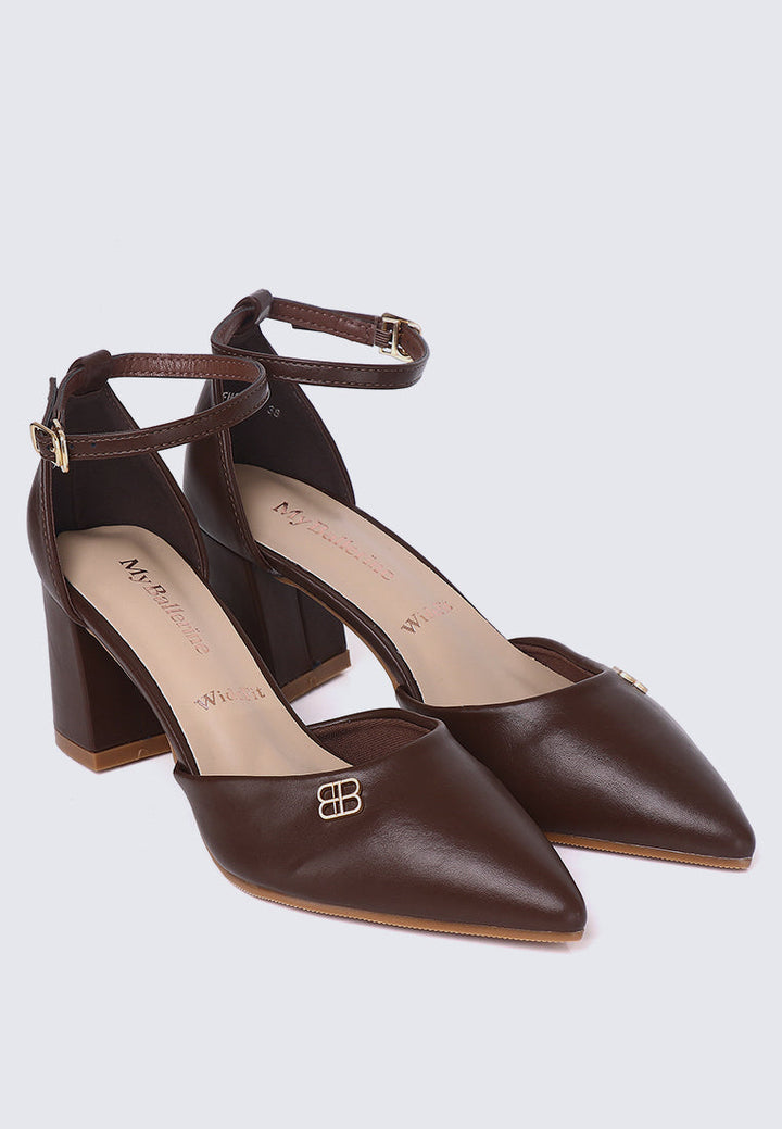 Mandy WideFit Comfy Heels In Espresso