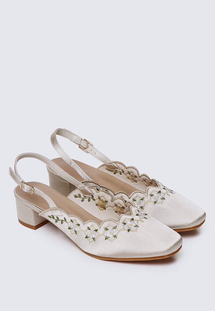 Anastasia Comfy Heels In Champagne