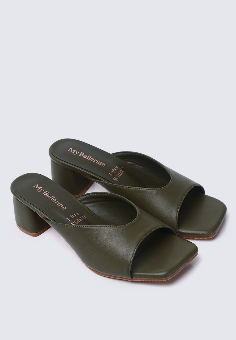 Nami Ultra WideFit Comfy Heels In Olive