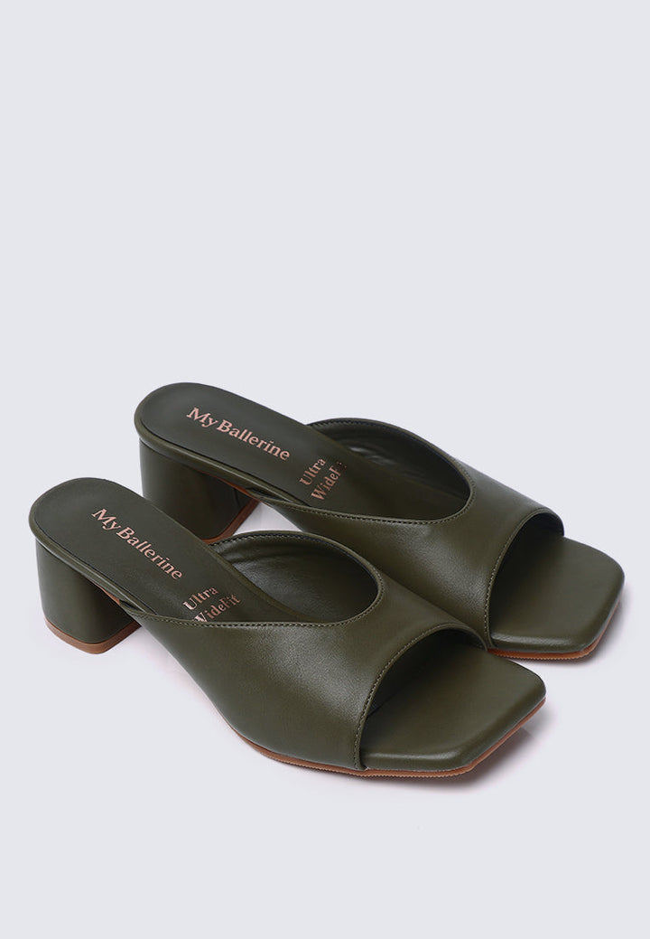 Nami Ultra WideFit Comfy Heels In Olive