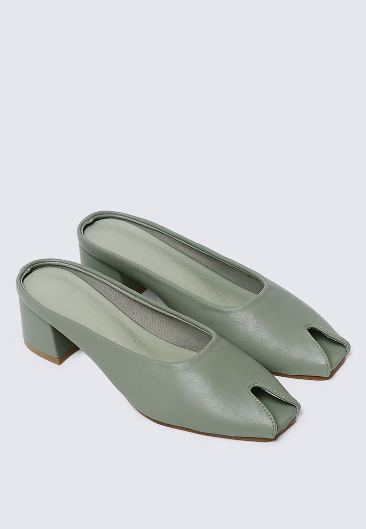 Lani Comfy Heels In Sage Green