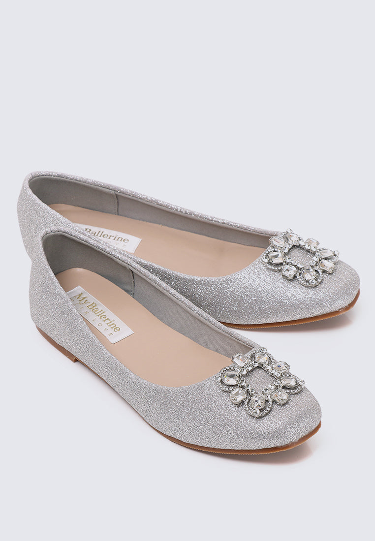 Maribel Comfy Ballerina In Silver