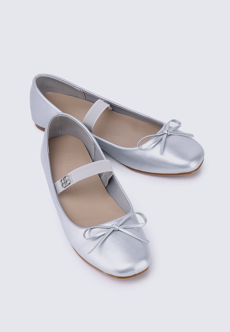 Beyonca Comfy Ballerina In Silver