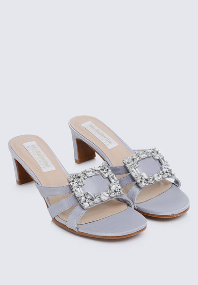 Kendra Comfy Heels In Silver