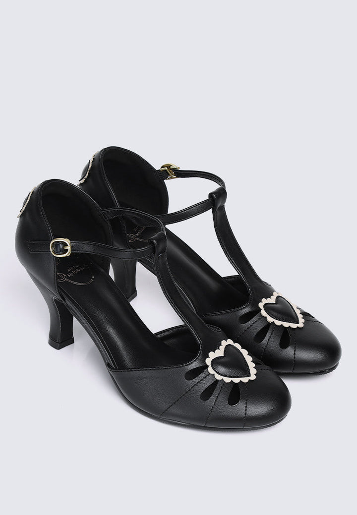 Lovella Comfy Heels In Black