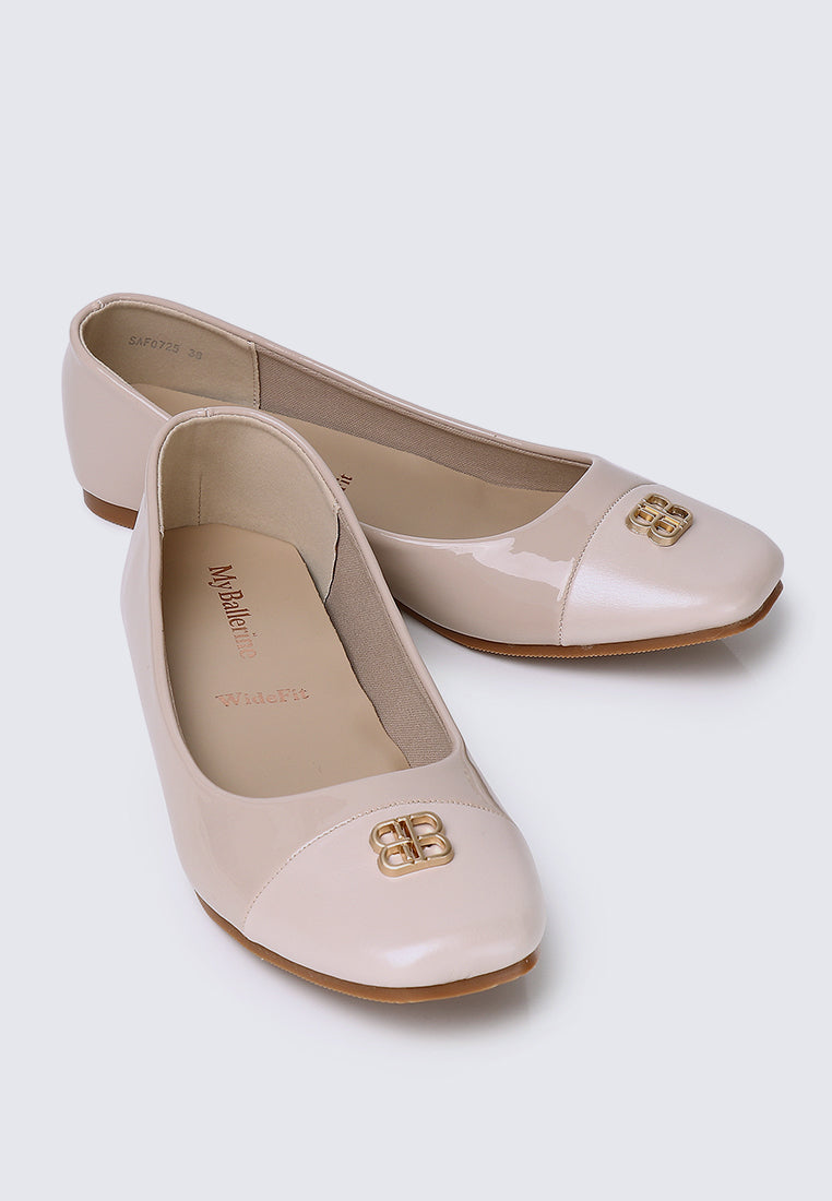 Albee WideFit Comfy Ballerina  In Nude