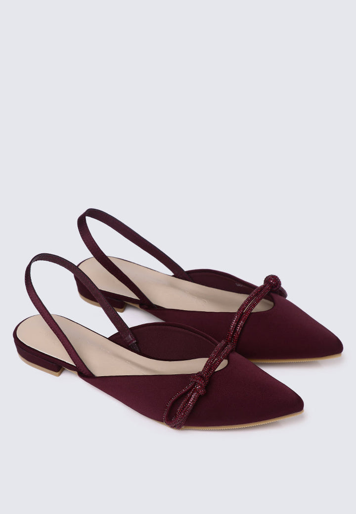 Knotura Comfy Ballerina In Maroon