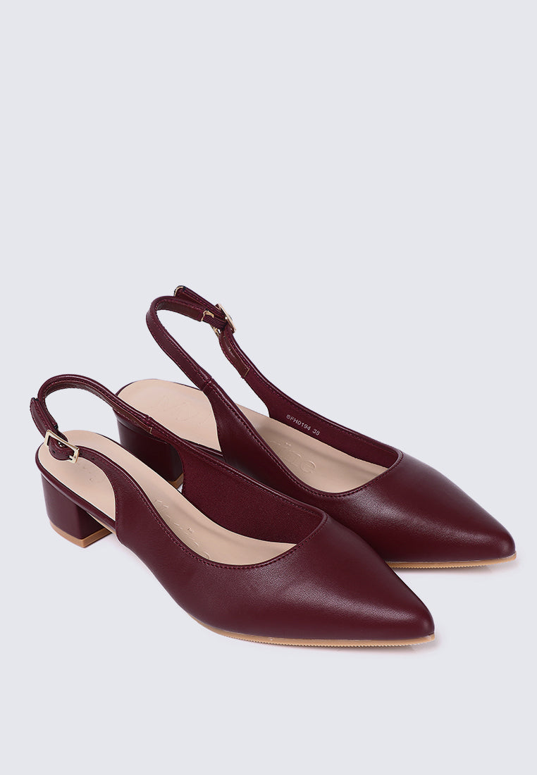 Valerie Comfy Heels In Maroon